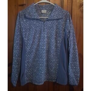 Columbia Women’s Fleece Pullover Sweater Top Size Large Light Blue 1/4 Zip
